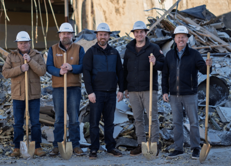 Orion Construction, in partnership with SW Real Estate Investment, have broken ground on the new Breton Meadows apartment project at 4325 Breton Road SE in Grand Rapids, where they are demolishing a former Family Fair grocery store and replacing it with seven three-story buildings containing 168 mixed-income apartments.