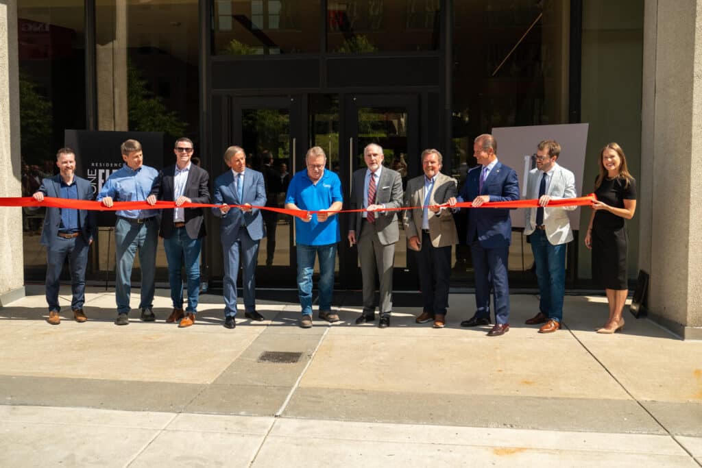 Orion Construction Residences at 111 Lyon ribbon cutting in Grand Rapids, Michigan.